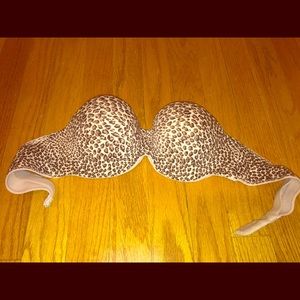 34B Strapless VS cheetah bra